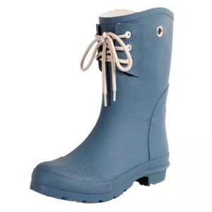 Nomad Blue Lace-Up Women's Rain Boots